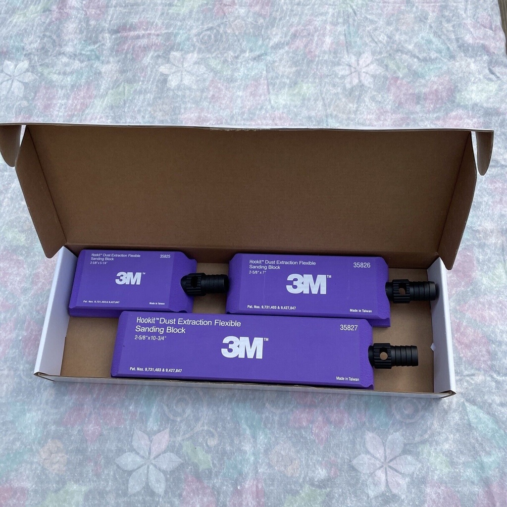 3M 35829. Hookit Dust Extraction Flexible Radius Sanding Block Kit Fes-Tool NEW